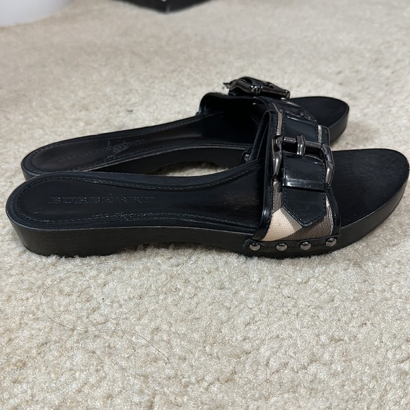 Authentic Burberry Sandals Clogs Black Used Condition Size 39 - Picture 7 of 8